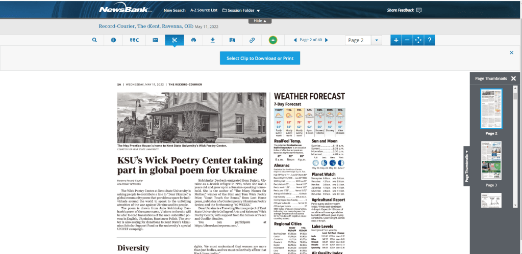 A sample article from Record-Courier's online collection from Newsbank