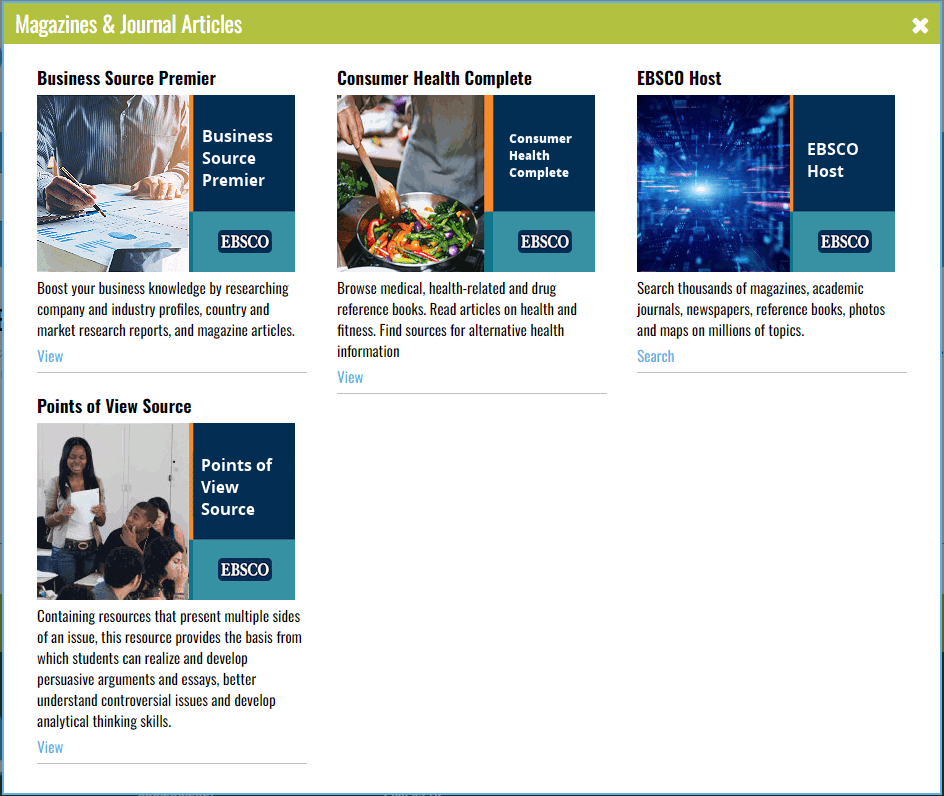 screenshot of the magazine & journal article tools at reedlibrary.org/research