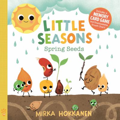 book cover with seeds dancing in the rain, title Little Seasons